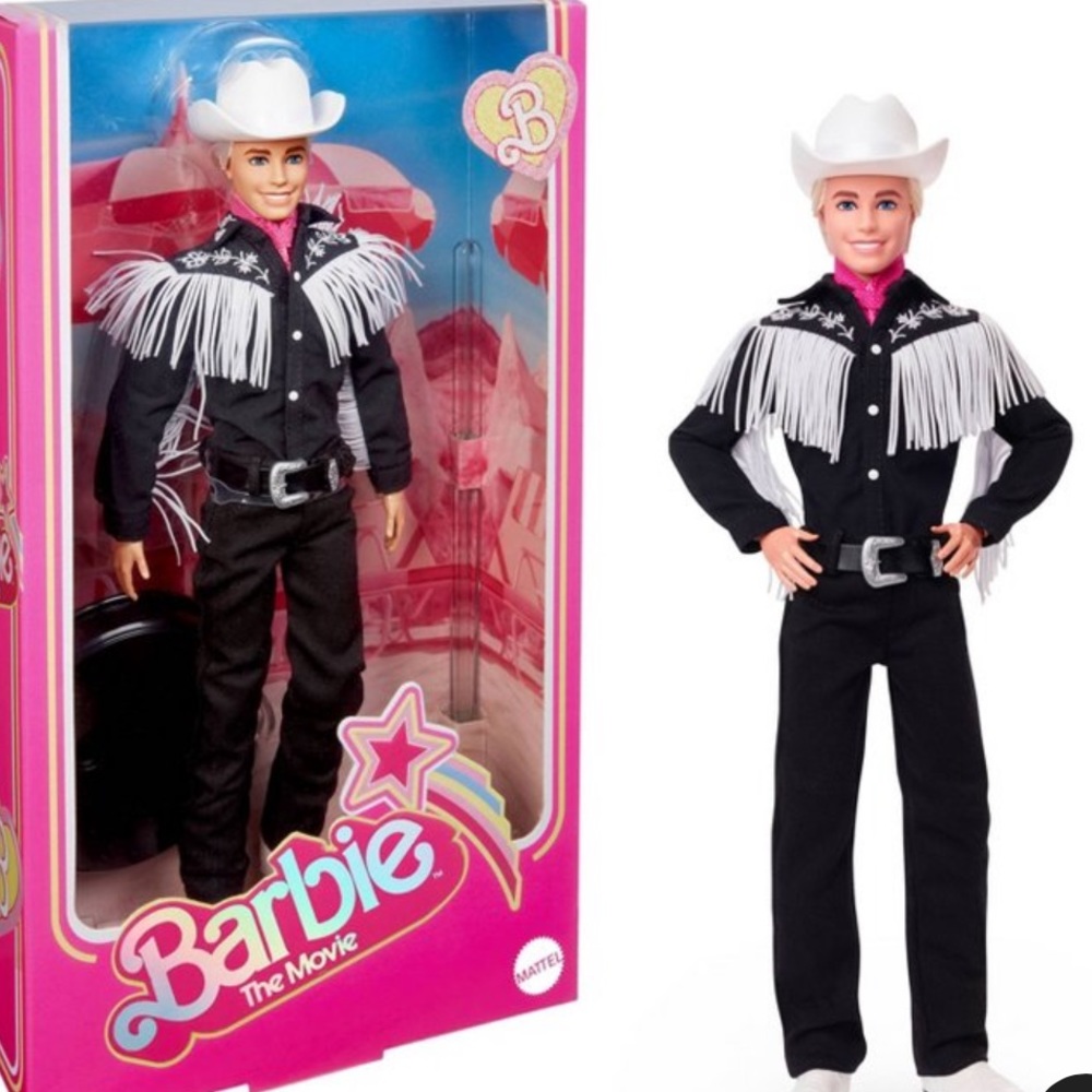 Barbie The Movie Ken Doll Black White Western Outfit Mattel New in Box